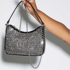 Black rhinestone purse